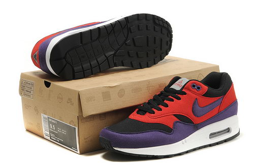 Nike Air Max 1 Men Red Purple Running Shoes Canada